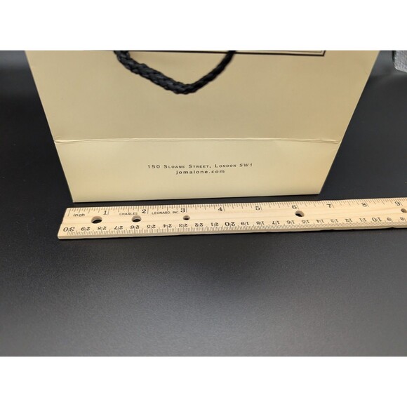 Jo Malone London EMPTY Paper Gift Bag Ivory with Black Handle 7” x 3.5” x 9” EUC - Picture 4 of 7